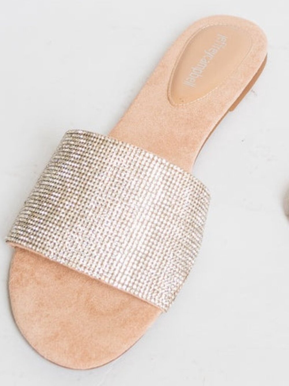 Jeffrey Campbell Sparque Embellished Slide Sandals Silver Tan Size 9